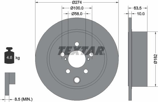 Textar 2215801-2620-00 - Комплект гальм, дисковий гальмівний механізм autozip.com.ua