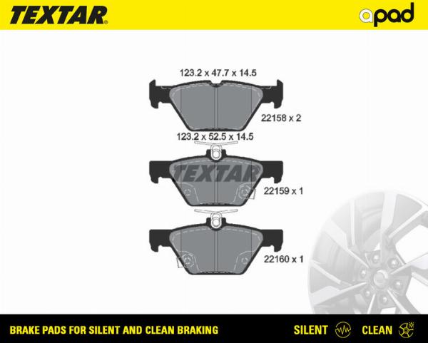 Textar 2215801SC - Гальмівні колодки, дискові гальма autozip.com.ua