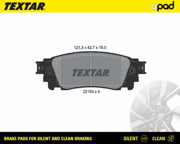 Textar 2215301SC - Гальмівні колодки, дискові гальма autozip.com.ua
