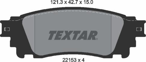 Textar 2215301 - Гальмівні колодки, дискові гальма autozip.com.ua