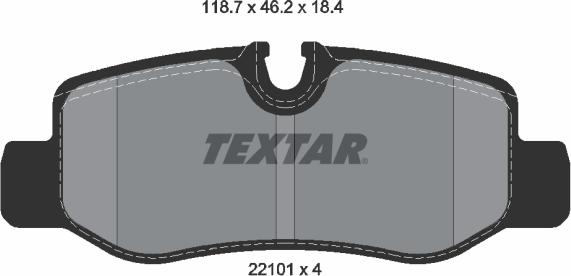 Textar 2210101 - Гальмівні колодки, дискові гальма autozip.com.ua