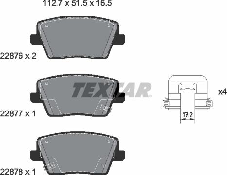 Textar 2287601 - Гальмівні колодки, дискові гальма autozip.com.ua