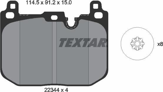 Textar 2234401 - Гальмівні колодки, дискові гальма autozip.com.ua