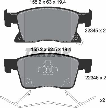 Textar 2234501 - Гальмівні колодки, дискові гальма autozip.com.ua