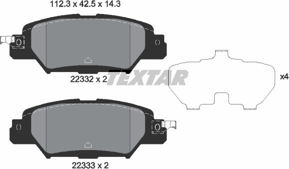 Textar 2233201 - Гальмівні колодки, дискові гальма autozip.com.ua