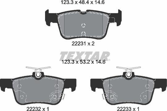 Textar 2223103 - Гальмівні колодки, дискові гальма autozip.com.ua