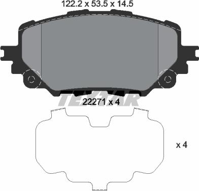 Textar 2227101 - Гальмівні колодки, дискові гальма autozip.com.ua