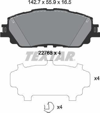 Textar 2276801-3043-00 - Комплект гальм, дисковий гальмівний механізм autozip.com.ua