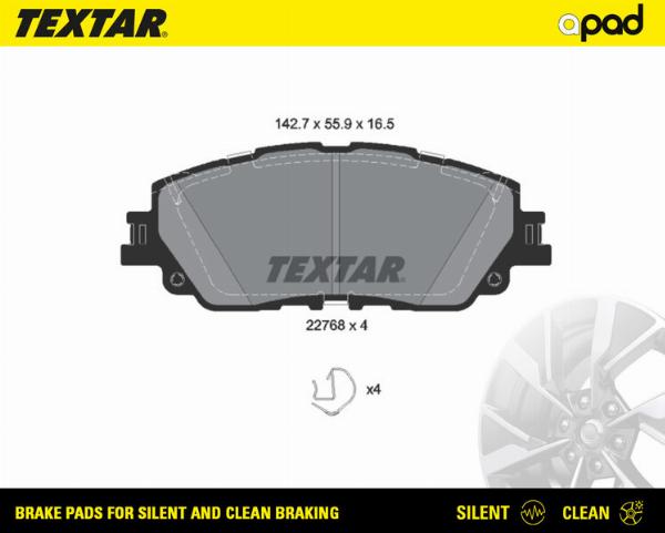 Textar 2276801SC - Гальмівні колодки, дискові гальма autozip.com.ua
