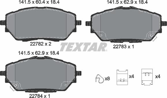 Textar 2278201 - Гальмівні колодки, дискові гальма autozip.com.ua