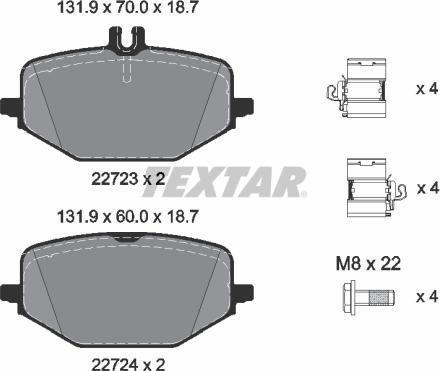 Textar 2272303 - Гальмівні колодки, дискові гальма autozip.com.ua