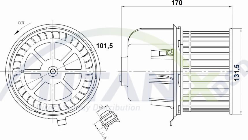 TITANX BL389001 - Вентилятор салону autozip.com.ua