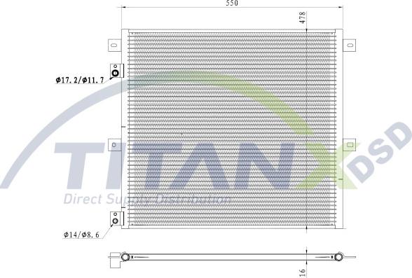 TITANX CD129008 - Конденсатор, кондиціонер autozip.com.ua