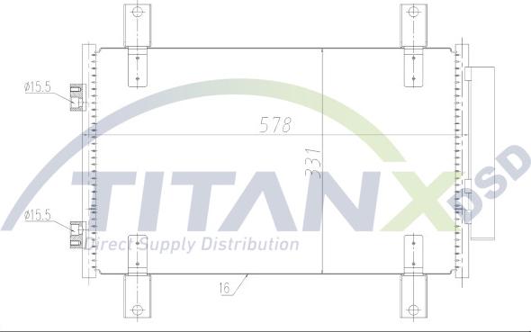 TITANX CD359006 - Конденсатор, кондиціонер autozip.com.ua
