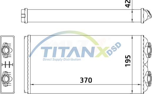 TITANX HT139001 - Теплообмінник, опалення салону autozip.com.ua
