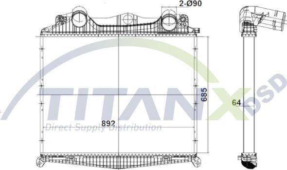 TITANX IC139003 - Інтеркулер autozip.com.ua