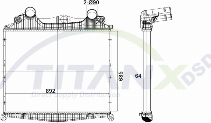 TITANX IC139002 - Інтеркулер autozip.com.ua