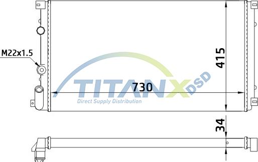 TITANX RD369010 - Радіатор, охолодження двигуна autozip.com.ua