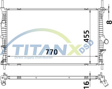 TITANX RD389004 - Радіатор, охолодження двигуна autozip.com.ua