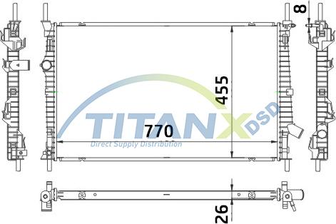 TITANX RD389005 - Радіатор, охолодження двигуна autozip.com.ua