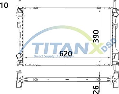 TITANX RD389014 - Радіатор, охолодження двигуна autozip.com.ua