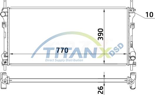TITANX RD389013 - Радіатор, охолодження двигуна autozip.com.ua