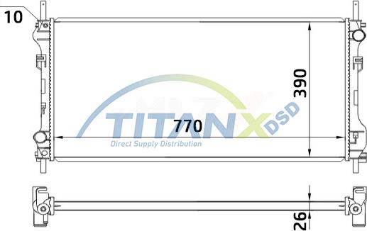 TITANX RD389012 - Радіатор, охолодження двигуна autozip.com.ua