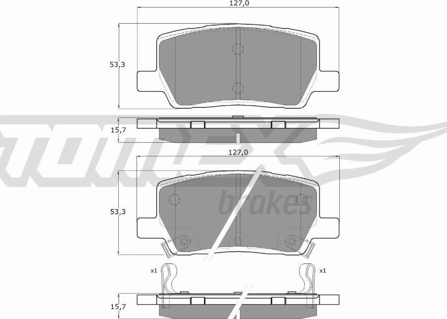 TOMEX brakes TX 60-61 - Гальмівні колодки, дискові гальма autozip.com.ua