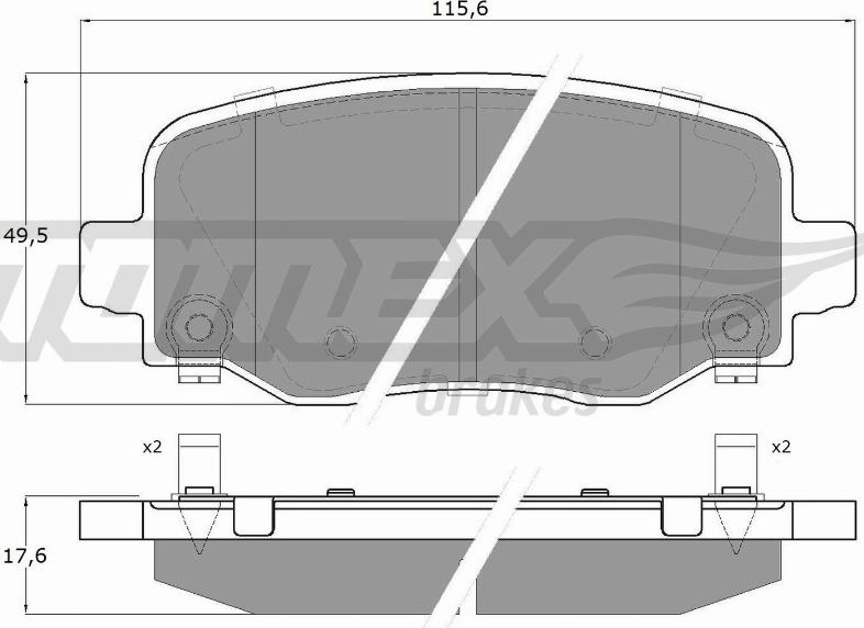 TOMEX brakes TX 60-12 - Гальмівні колодки, дискові гальма autozip.com.ua