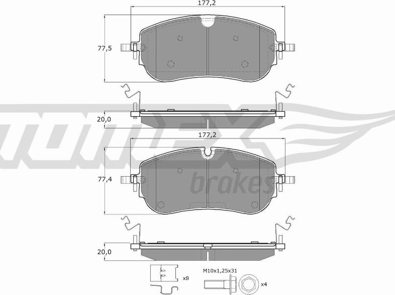 TOMEX brakes TX 60-29 - Гальмівні колодки, дискові гальма autozip.com.ua