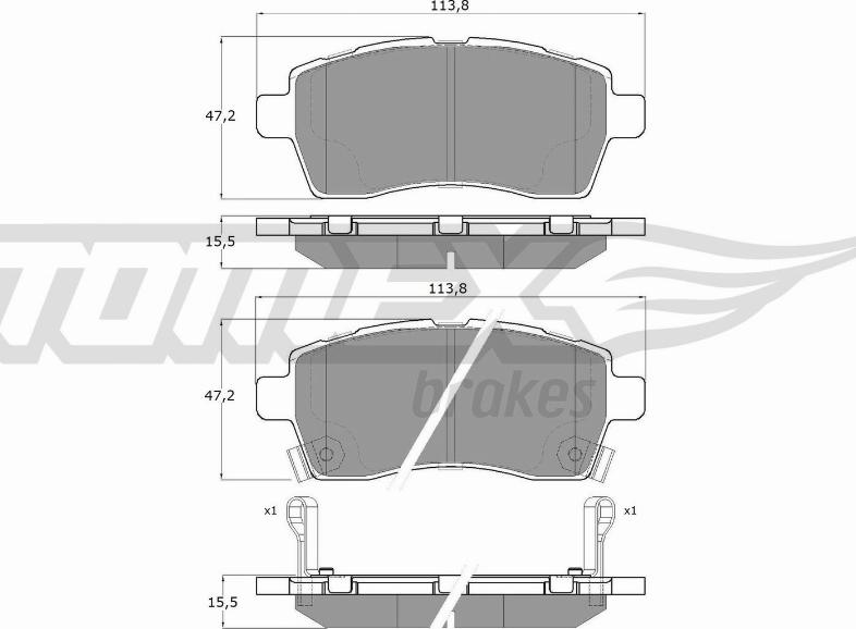 TOMEX brakes TX 19-69 - Гальмівні колодки, дискові гальма autozip.com.ua