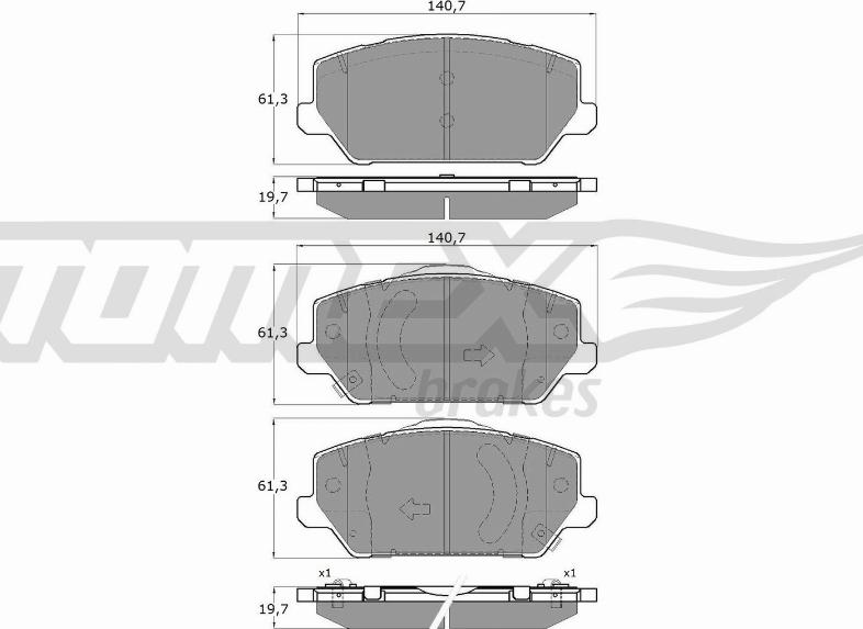 TOMEX brakes TX 19-60 - Гальмівні колодки, дискові гальма autozip.com.ua