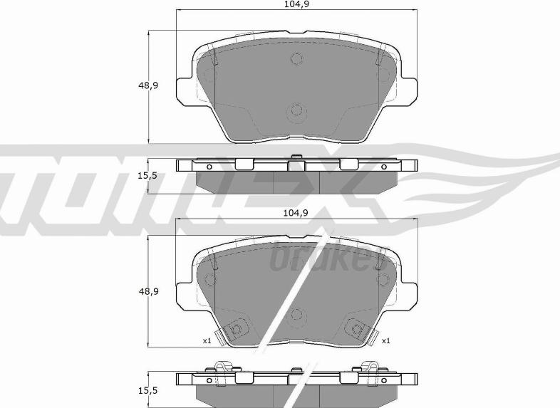 TOMEX brakes TX 19-62 - Гальмівні колодки, дискові гальма autozip.com.ua