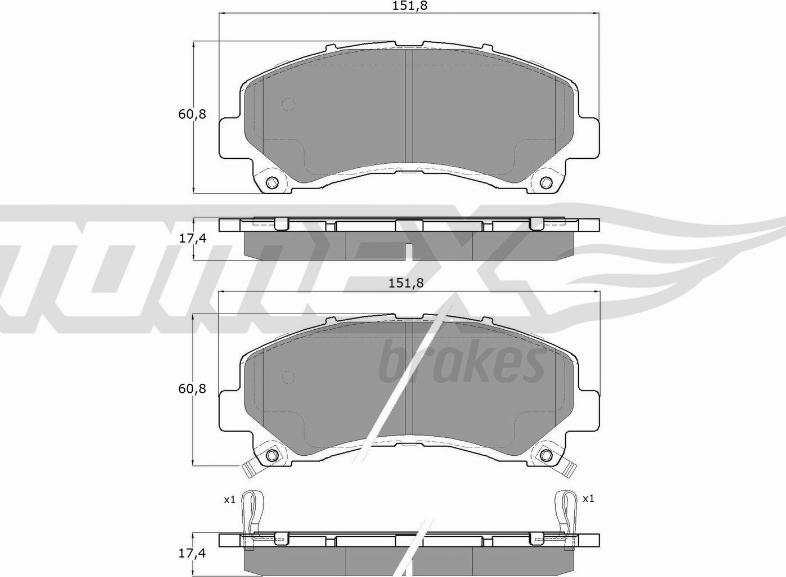 TOMEX brakes TX 19-00 - Гальмівні колодки, дискові гальма autozip.com.ua