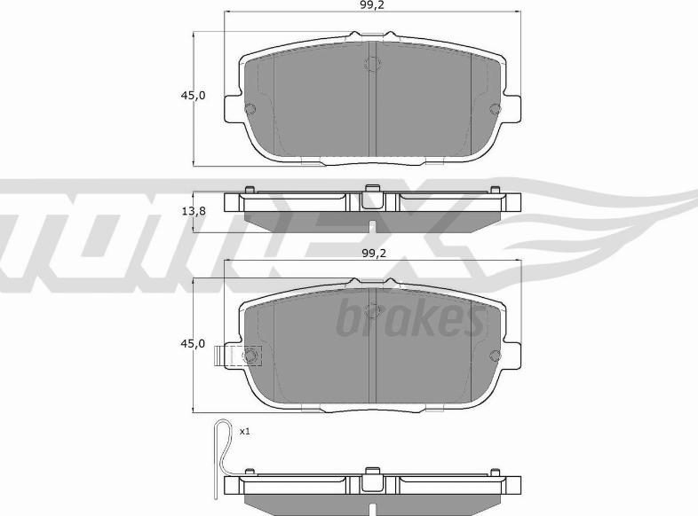 TOMEX brakes TX 19-03 - Гальмівні колодки, дискові гальма autozip.com.ua