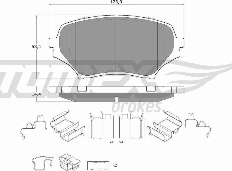 TOMEX brakes TX 19-02 - Гальмівні колодки, дискові гальма autozip.com.ua