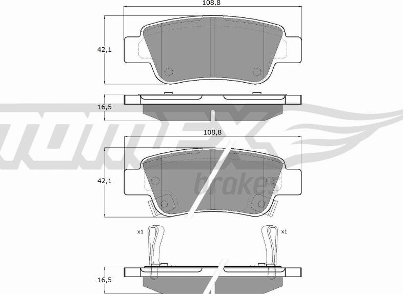 TOMEX brakes TX 19-07 - Гальмівні колодки, дискові гальма autozip.com.ua