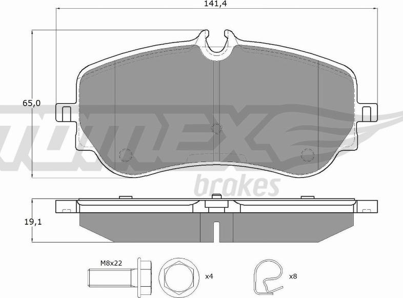 TOMEX brakes TX 19-14 - Гальмівні колодки, дискові гальма autozip.com.ua