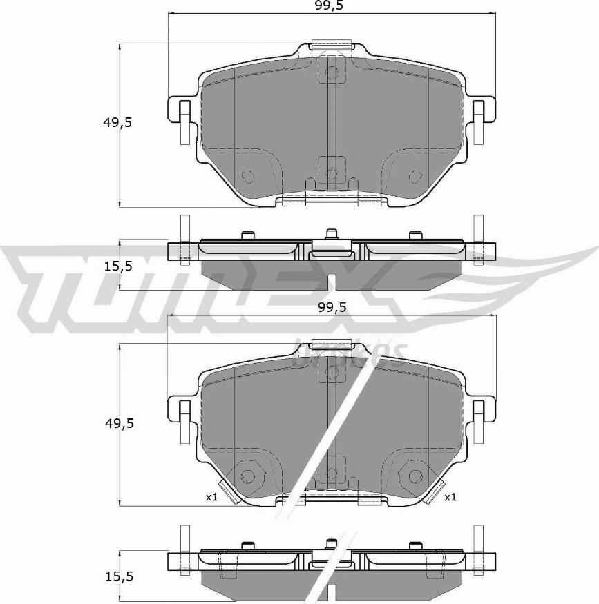 TOMEX brakes TX 19-84 - Гальмівні колодки, дискові гальма autozip.com.ua