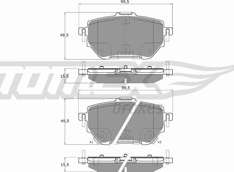 TOMEX brakes TX 19-84 - Гальмівні колодки, дискові гальма autozip.com.ua