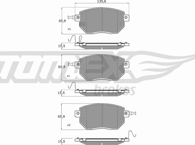 TOMEX brakes TX 19-39 - Гальмівні колодки, дискові гальма autozip.com.ua