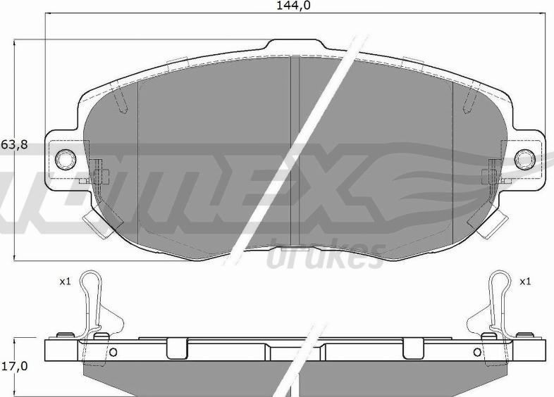 TOMEX brakes TX 19-34 - Гальмівні колодки, дискові гальма autozip.com.ua