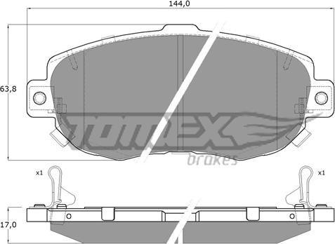 TOMEX brakes TX 19-34 - Гальмівні колодки, дискові гальма autozip.com.ua