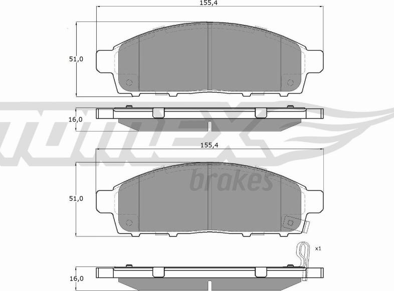 TOMEX brakes TX 19-31 - Гальмівні колодки, дискові гальма autozip.com.ua