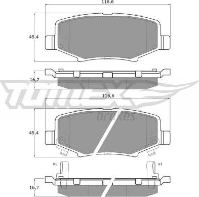 TOMEX brakes TX 19-21 - Гальмівні колодки, дискові гальма autozip.com.ua