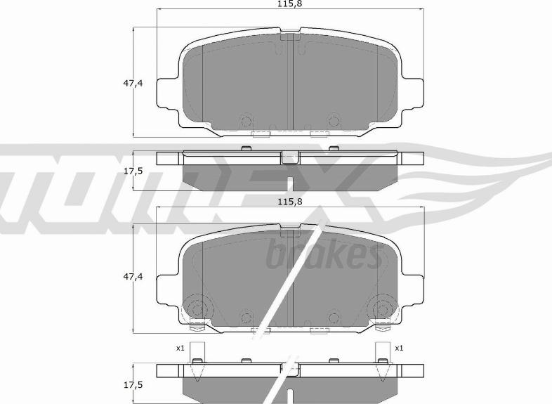 TOMEX brakes TX 19-79 - Гальмівні колодки, дискові гальма autozip.com.ua