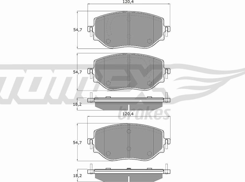 TOMEX brakes TX 19-76 - Гальмівні колодки, дискові гальма autozip.com.ua