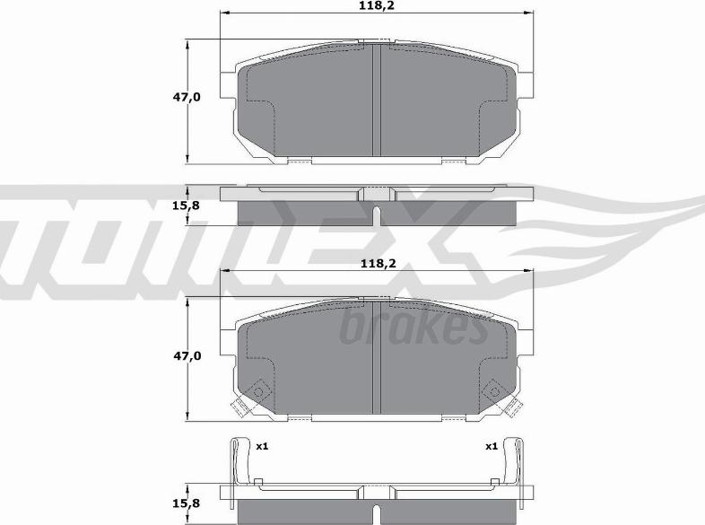 TOMEX brakes TX 14-95 - Гальмівні колодки, дискові гальма autozip.com.ua