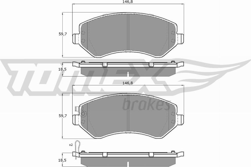 TOMEX brakes TX 14-93 - Гальмівні колодки, дискові гальма autozip.com.ua