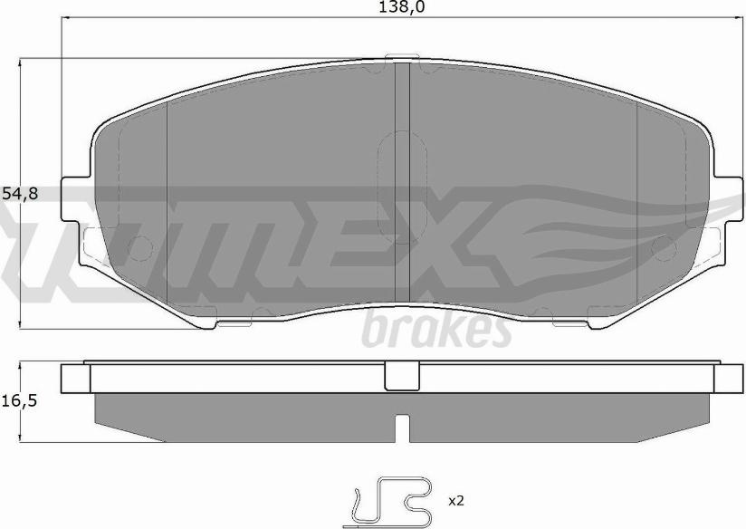 TOMEX brakes TX 14-92 - Гальмівні колодки, дискові гальма autozip.com.ua